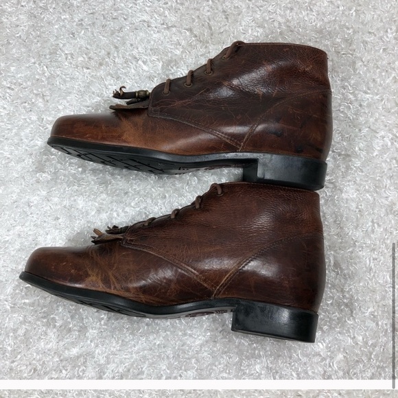 Ariat Brown Leather Ankle Booties - Picture 6 of 8